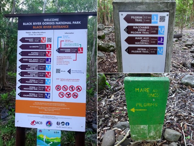 La signalétique des randonnées de la Rivière Noire est exceptionnelle