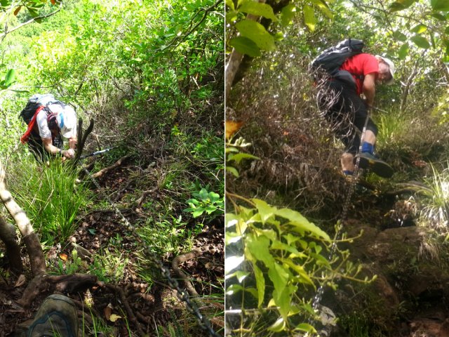 Un passage presque vertical comporte une très longue chaîne bien solide