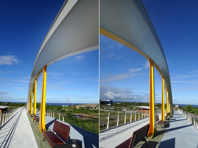 La première arche est de couleur jaune