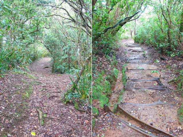 Deux parties très différentes de la descente vers Basse Vallée