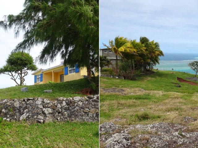 Contourner cette habitation par le sud en longeant le muret