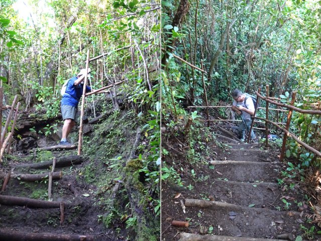 Le souffle est rapidement coupé par la pente et les hautes marches
