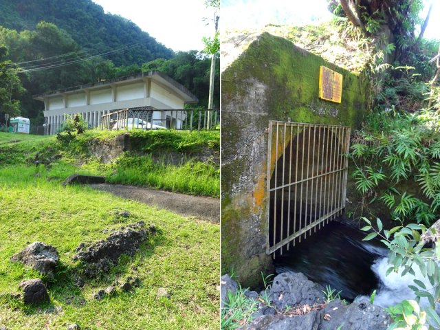 Suivre un peu de route pour atteindre l'usine et son tunnel d'évacuation