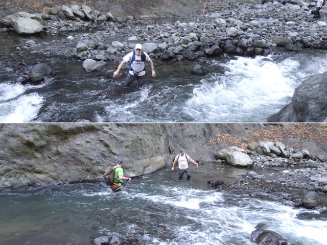 Attention à la chute lors des traversées de courant plus fort