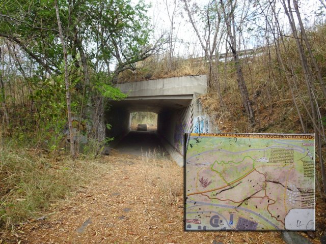 Passer sous le tunnel franchissant la RD6