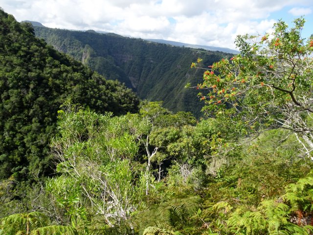 On retrouve les belles vues sur la vallée du Bras de la Plaine